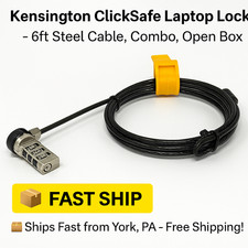 Kensington ClickSafe Laptop Lock – 6ft Steel Cable, Combo, Open Box, Fast Ship picture
