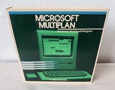 Microsoft MULTIPLAN Electronic Spreadsheet Program Apple Macintosh No Floppy picture