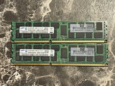 2 x Samsung 8GB DDR3 ECC 2Rx4 PC3-10600R DIMM ( M393B1K70CH0-CH9/HPE 500205-071) picture