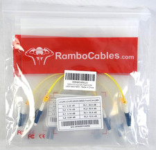 4 pack LC UPC to LC UPC Duplex Single Mode Jumper Fiber Optic Patch Cable 7in picture