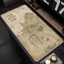 Middle Earth Map Desk Mat Large Gaming Mouse Pad XL 31.5x11.8 in Fantasy Decor picture