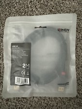 LINDY 36752 2m USB 3.0 Type A Cable, Anthra Line, Black, Male To Male picture