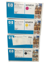 Lot 4 Genuine HP Q2670A Q2681A Q2682A Q2683A Toner LaserJet 3700 CMYK picture