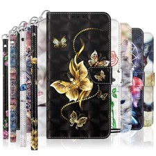 3D Cat Flower Butterfly Wallet Cover Case For Motorola E20 E30 E40 G22 G31 G32 picture