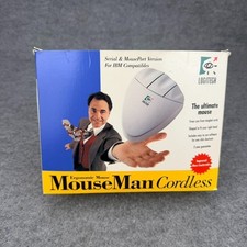 Vintage Logitech MouseMan Cordless Mouse Model 1163 Box Receiver Software Disk picture