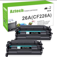 Aztech 26A CF226A Toner Cartridge 2 Pack Compatible Replacement (Black 2-Pack) picture