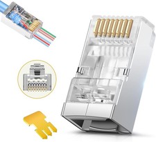 Shielded RJ45 Cat6 Cat 6A Connectors - Pass Through Connector Modular Plugs picture