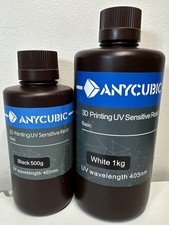 Anycubic 3D Printing UV Sensitive Resin Basic Black 500g & White 1kg-both Expire picture