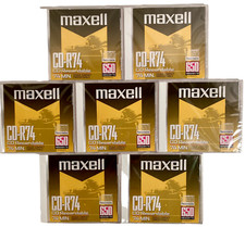 Maxell CD-R74 Blank CDs 7 Lot Compact Discs Recordable 74min 650MB Sealed New picture