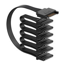 6 Way SATA Power Splitter Cable 15 Pin To 6x SATA HDD SSD Hard Drive picture
