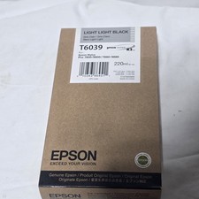 Genuine Epson T6039 Light Light Black Genuine Ink Cartridge Date: 2014 picture