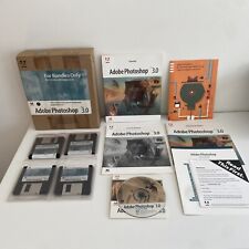Adobe Photoshop 3.0 Macintosh 3.5” Floppy & CD-ROM Complete Big Box Vintage  picture