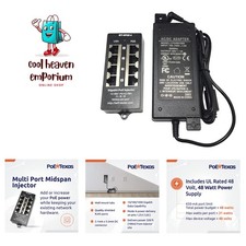 4-Port Gigabit Passive PoE Injector with 48V 48W Supply picture
