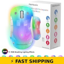Memzuoix LED Wireless Gaming Mouse, 9-Color RGB, 1600 DPI, Blue picture