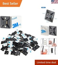 High-Quality 100 PCS Black Adhesive Zip Tie Mounts for Tidy Cable Management picture