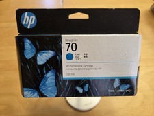 HP 70 C9452A Genuine DesignJet Cyan 130ml Ink Cartridge Exp 08/2026 OEM FreeSH picture