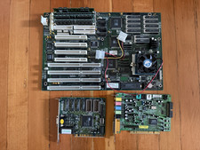ECS SI54P AIO Socket 5 Vintage Motherboard + VGA + Sound Blaster + Pentium Gold picture