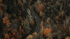 Landscape forest road nature fall aerial Custom Gaming Mat Desk picture