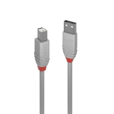 LINDY 36681 USB 2.0 Type A to B Cable - Anthra Line Grey, 0.5m 0.5m Anthra Line picture