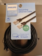 New Philips Cat6 25' Ethernet Networking Cable 10 gig Streaming Internet Cable picture