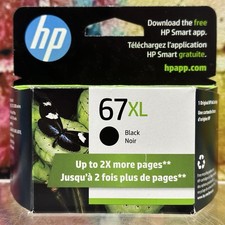 HP 67 XL Black Original Ink Cartridge Genuine Print 2X More Pages Sealed New picture