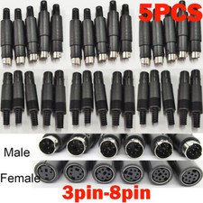 5X Mini DIN Plug Jack Connector with Black ABS Plastic Handle 3pin to 8pin picture