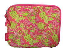 Lilly Pulitzer Tablet or IPad Sleeve Pink and Green Floral 10