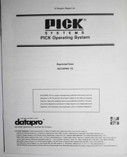 1989 A Datapro Report on the Pick Operating System - reprint from DATAPRO 70 picture