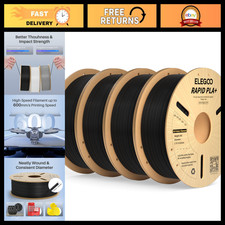 1.75mm Black PLA Plus 3D Printer Filament - High Quality, 4KG Spool for Printing picture