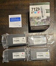 712 712XL Ink Cartridges Combo Set 4-Pack High Yield with chip Replacement for picture