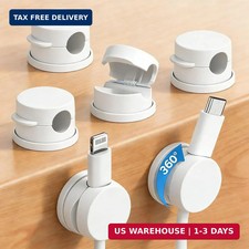 6PC 360° Rotatable Spring Cable Management, Cord Organizer Holder for Desk, Stro picture