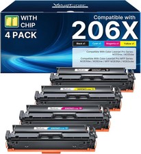 206X Toner Cartridges 4 Pack High Yield: MFP M283fdw Compatible for HP 206X 206A picture