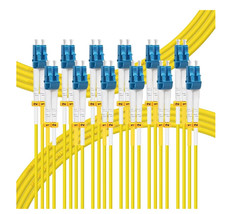 LC to LC OS2 Fiber Patch Cable Single Mode 1M 3FT Duplex Yellow 6-Pack picture