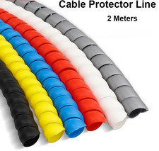 2M Spiral Cable Protector Wire Wrap Tube Sleeve Motorcycle Tidy Line Organizer picture
