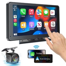 Portable Wireless with Apple CarPlay and Android Auto Screen for Car, 7