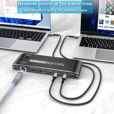 2x1 8K Thunderbolt 4 USB C KVM Switch RJ45 100W PD Charge 4K 144Hz Type C KVM S picture