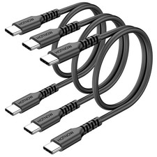 HOTNOW USB C to C Cable Short 1.5FT 3Pack, 20 inch 1.5 FT (Regular), Black picture