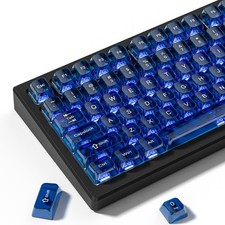Dark Blue Clear Transparent Keycaps 75 Jelly Set Shine Through MDA Profile picture