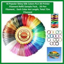 18 Popular Shiny Silk Colors PLA 3D Printer Filament Refill Sample Pack，3D Pe... picture