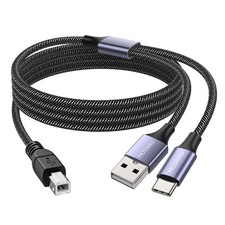 MOSWAG 2in1 USB C to B Printer Cable 3.28FT/1M with A ['1 meter'], Black picture