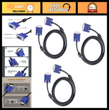 3-Pack 10FT VGA to VGA Cables, HD15 Male to Male Monitor/TV Connection, Blue picture