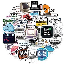 50PCS Funny Computer Stickers Creative Tech Laptop Decals for picture