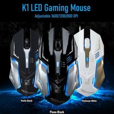 Gaming Mouse LED Breathing Fire 4 Button Silent USB Wired 1600 DPI Laptop PC USA picture