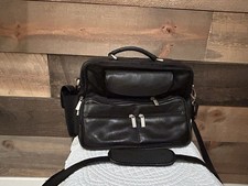 Wilsons Leather Black Messenger Bag Multi Pocket Organizer Briefcase picture