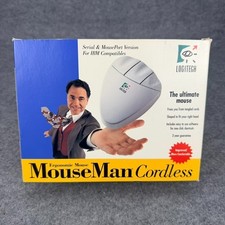 Vintage Logitech Model 1163  MouseMan Cordless Computer Mouse Complete picture