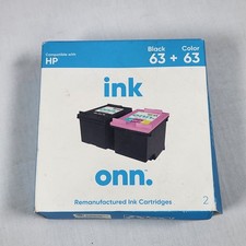 New Onn Compatible with HP 63 Black  + 63 Color Ink Cartridges 2 Pack Exp 8/22 picture