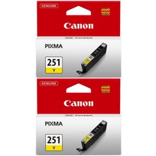 2 Pack GENUINE Canon CLI-251 Yellow Ink for PIXMA MG6620 MG7520 MX922 iP8720 picture