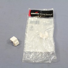 Cooper 5550-5EW White Solid Blank One Data Modular Port Filler Inserts 2-Pack picture