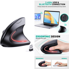Bluetooth and 2.4G (2-in-1) Rechargeable Wireless Mouse, Ergonomic Vertical picture