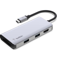 Belkin USB C Hub, 5-in-1 MultiPort Adapter Dock with 4K HDMI, 2 x USB A 3.1 picture